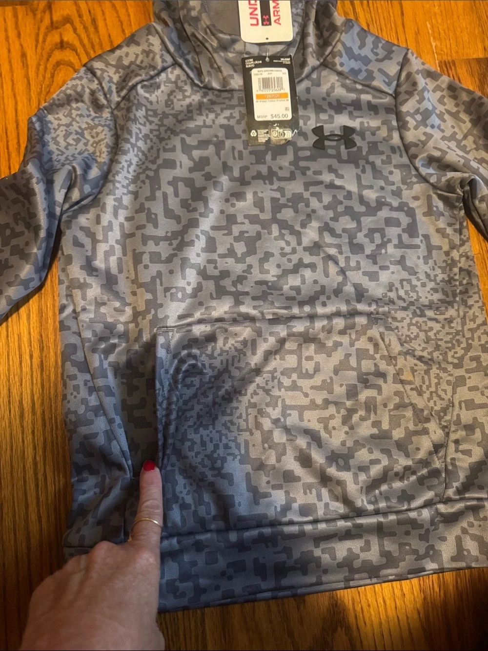 Under Armour Gray Digital Camo Pullover Hoodie